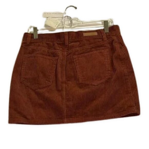 Sanctuary Mini Skirt Denim Corduroy Fabric Front & Back Pockets Rustic W 29 NWT - Picture 5 of 7